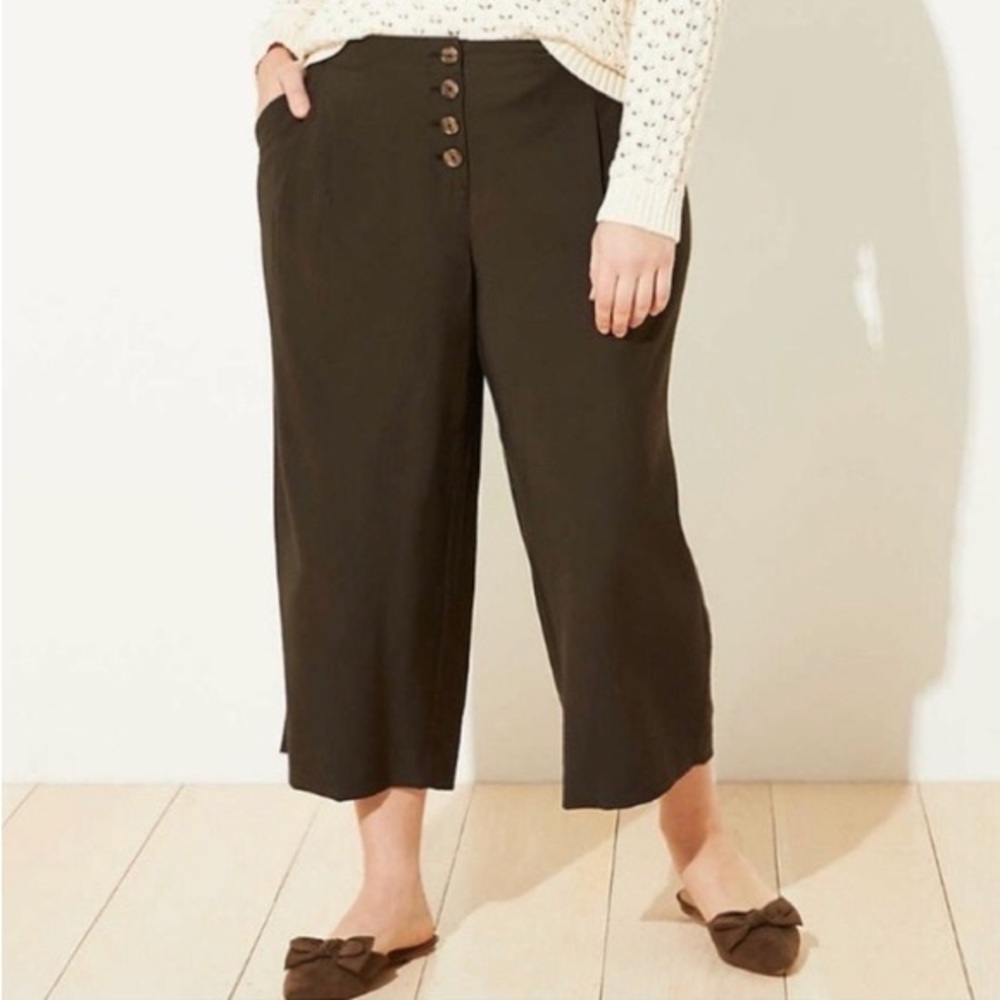 NWT LOFT PLUS olive green high waist pants size 24